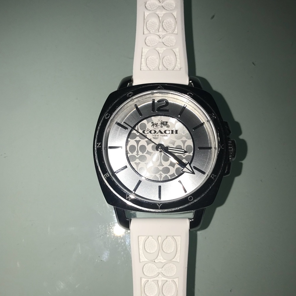 Coach white watch